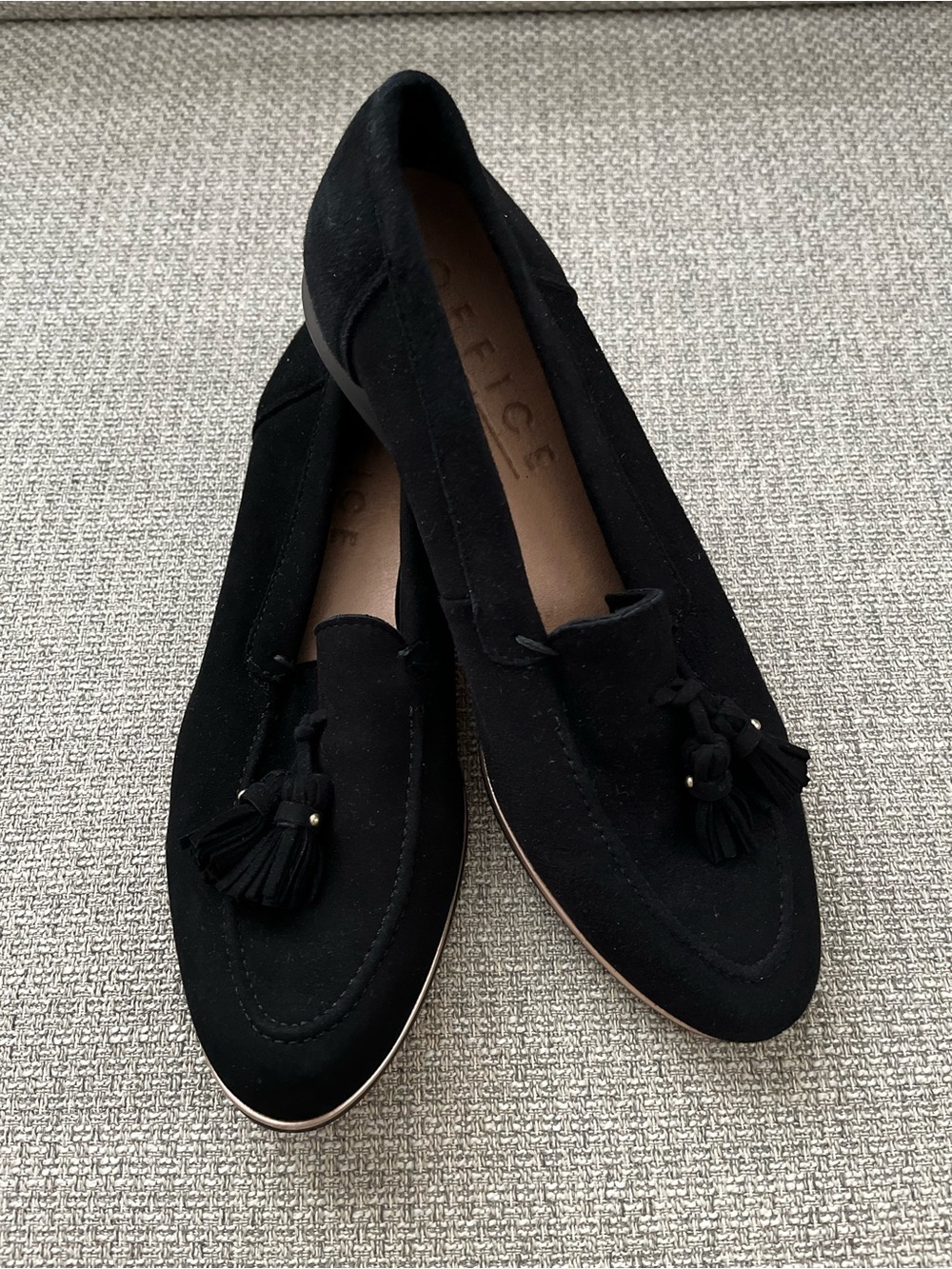 Black Suede Tassel Loafers - Women's Slip-On Flats